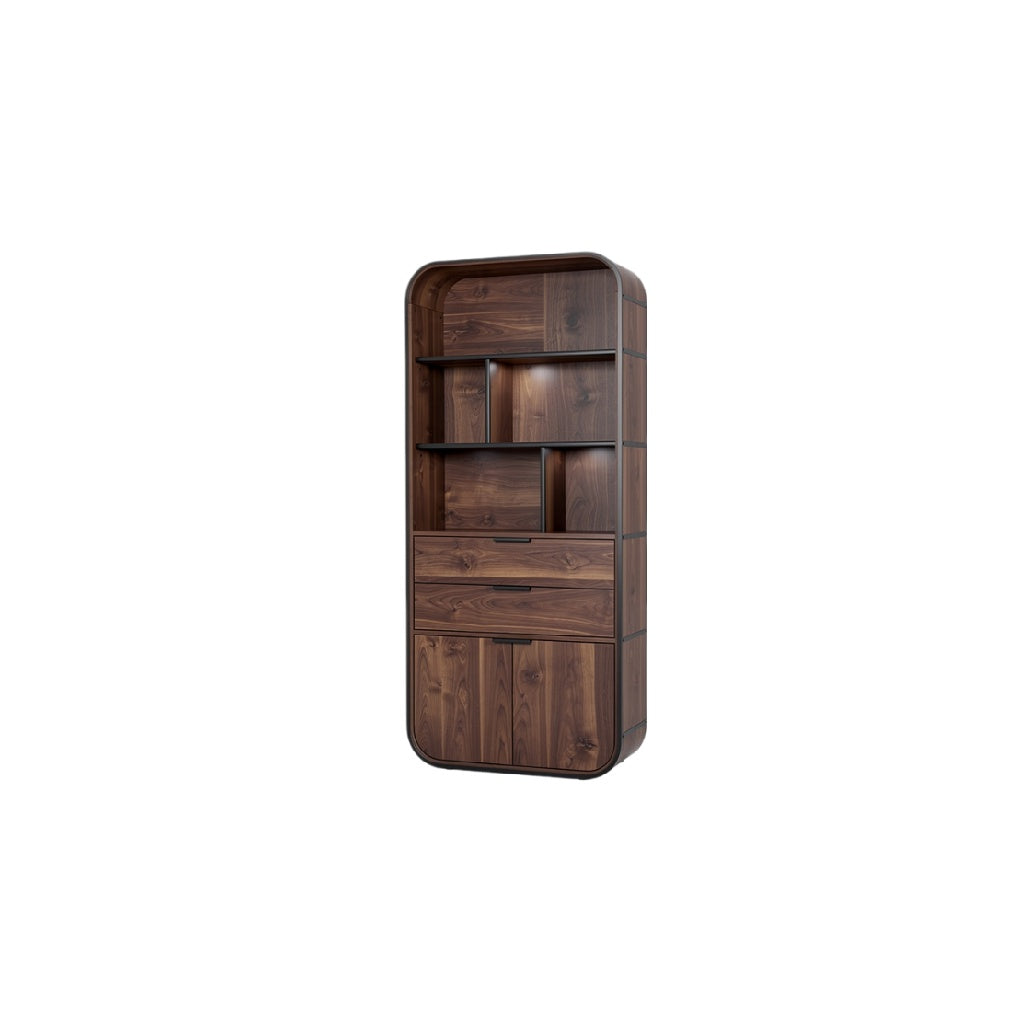 Titel: "Moderne Houten Boekenkast met Opslagruimte"